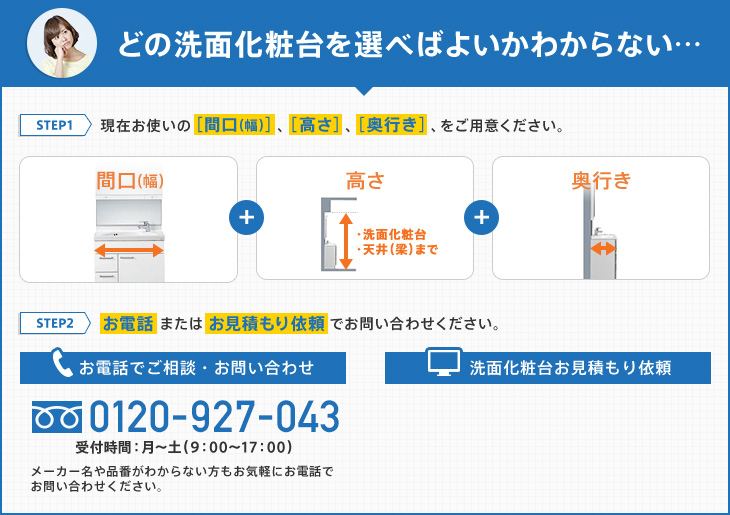 どの洗面化粧台を選べばよいかわからない…