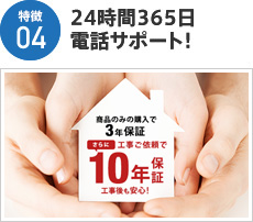 特徴04 24時間365日電話サポート！